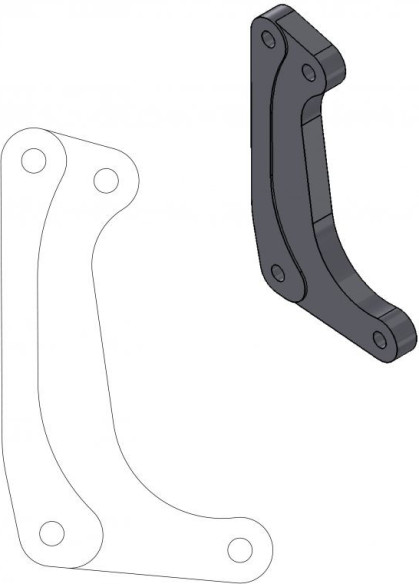 Adaptor Relocare Etrier Frana Supermoto Racing 320mm - 211030