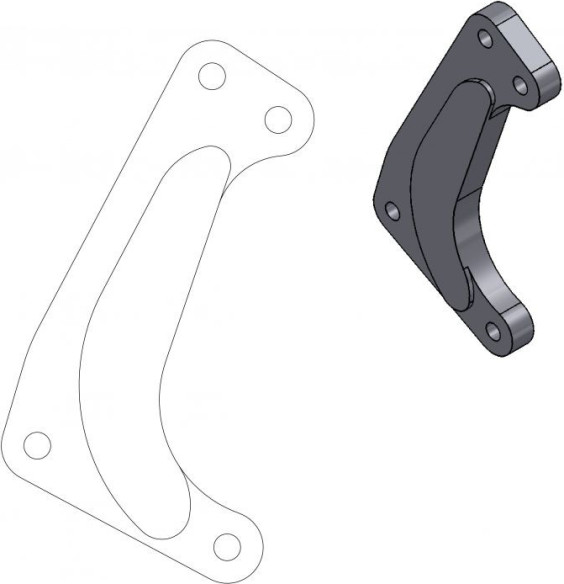Adaptor Relocare Etrier Frana Supermoto Racing 320mm - 211034