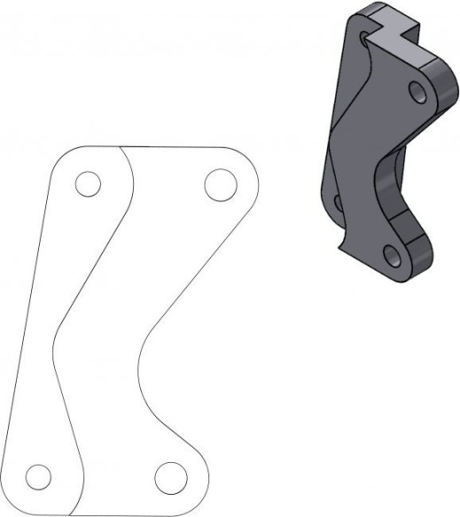 Adaptor Relocare Etrier Frana Supermoto Street 320mm - 211038