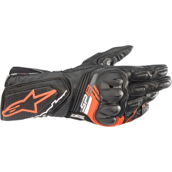 Alpinestars SP-8 V3 Black/Red Leather Moto Gloves