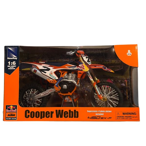 Off Road Scale Models New Ray Scale Model Moto Cooper Webb Red Bull KTM SXF 450 Toy 49683 1:6