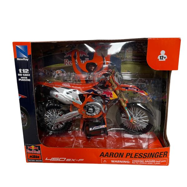 Off Road Scale Models New Ray Scale Model Aaron Plessinger Red Bull KTM SXF 450 Toy 1:12