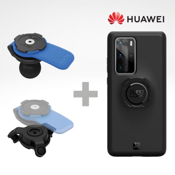  Quad Lock Kit Suport Adaptor Moto Bila + Amortizor Vibratii + Carcasa Telefon Huawei
