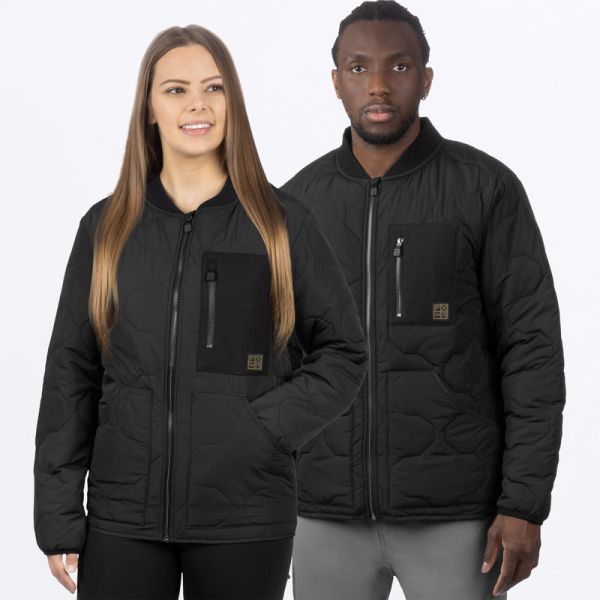 Jackets FXR Snowmobil Insulated Unisex Rig Quilted Jacket Black 24