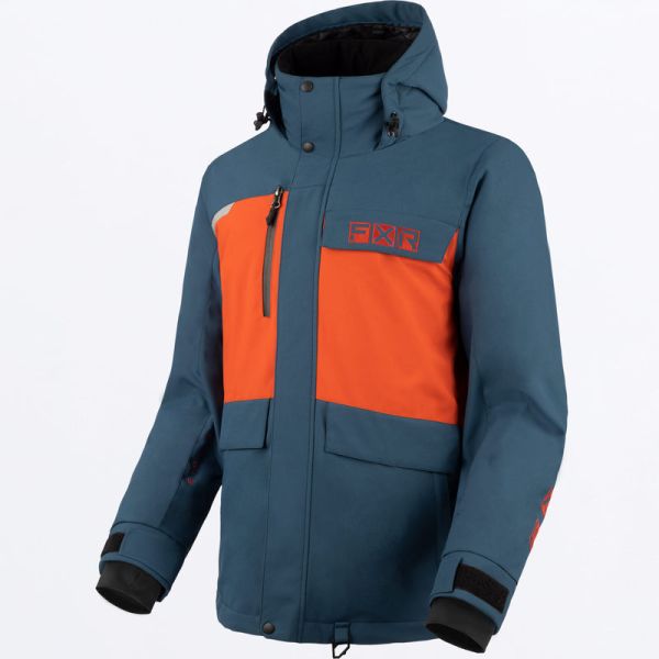 Jackets FXR Snowmobil Non-Insulated Chute Jacket Dark Steel/Burnt Orange 24