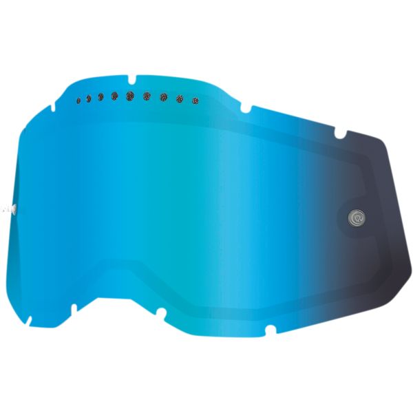  100 la suta Goggles Replacement Lens Accuri 2/Racecraft 2/Strata 2 Dual Vented Mirror Blue