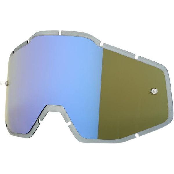 Goggle Accessories 100 la suta MIRROR BLUE/SMOKE ANTI-FOG INJECTED REPLACEMENT LENS FOR 100% GOGGLES