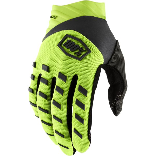 Manusi MX-Enduro Copii 100 la suta Manusi Moto Copii MX/Enduro Airmatic Fluorescent Yellow-Black 10001-00007