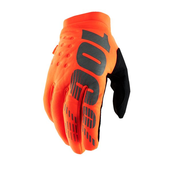 Gloves MX-Enduro 100 la suta Moto Gloves MX/Enduro Brisker Black-Fluorescent Orange 10003-00014
