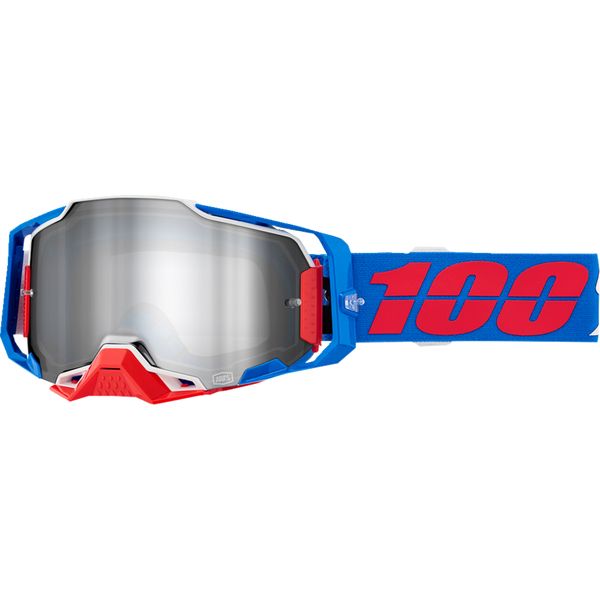 Goggles MX-Enduro 100 la suta Moto MX/Enduro Goggles Armega Ironclad Mirror-Silver Lens 50005-00029