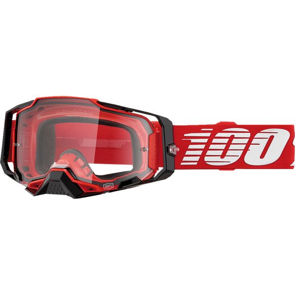 Goggles MX-Enduro 100 la suta Moto MX/Enduro Goggles Armega Red Clear Lens 50004-00033