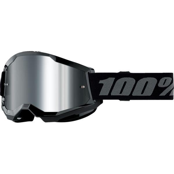 Ochelari MX-Enduro Copii 100 la suta Ochelari Moto MX/Enduro Copii Strata 2 Black Silver-Mirror Lens 50032-00007