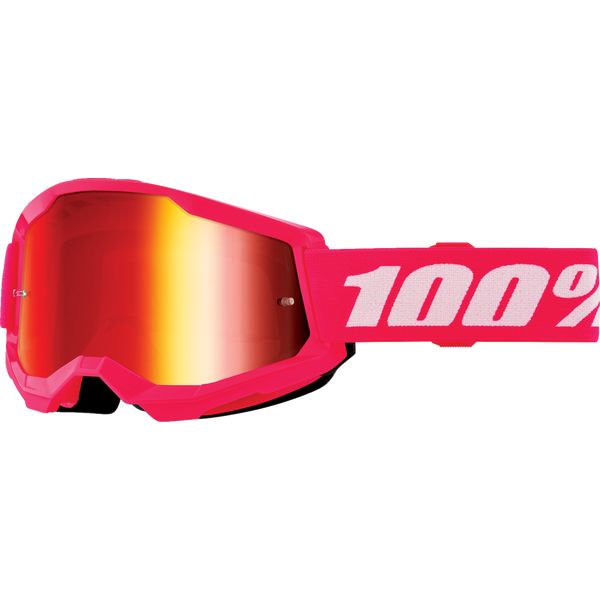 Ochelari MX-Enduro Copii 100 la suta Ochelari Moto MX/Enduro Copii Strata 2 Pink Red-Mirror Lens 50032-00011