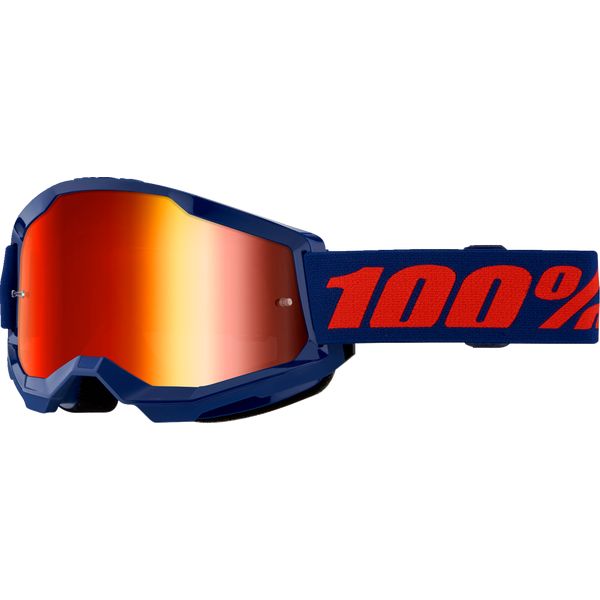 Goggles MX-Enduro 100 la suta Moto MX/Enduro Goggles Strata 2 Navy Red-Mirror Lens 50028-00021