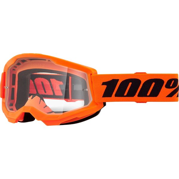 Goggles MX-Enduro 100 la suta Moto MX/Enduro Goggle Strata 2 Neon Orange Clear Lens 5002700016