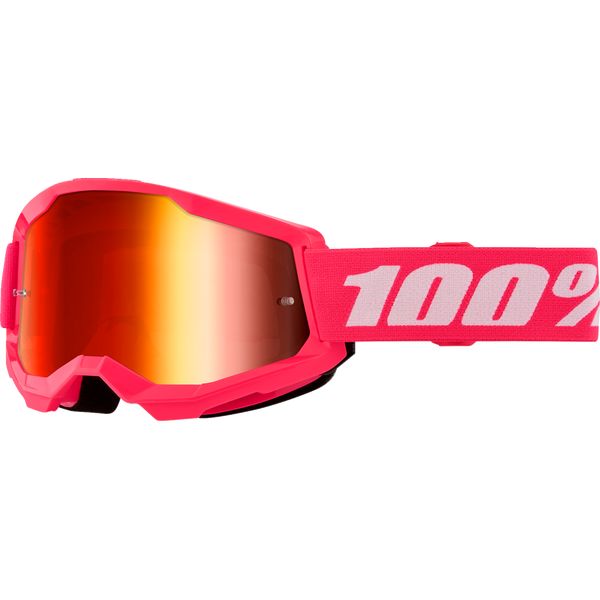 Goggles MX-Enduro 100 la suta Moto MX/Enduro Goggles Strata 2 Pink Red-Mirror Lens 50028-00017