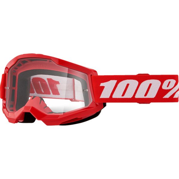Goggles MX-Enduro 100 la suta Moto MX/Enduro Goggles Strata 2 Red Clear Lens 50027-00018