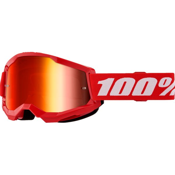 Goggles MX-Enduro 100 la suta Moto MX/Enduro Goggles Strata 2 Red-Mirror Lens 50028-00018