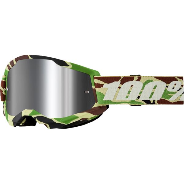Goggles MX-Enduro 100 la suta Moto MX/Enduro Goggles Strata 2 War Camo Silver-Mirror Lens 50028-00024