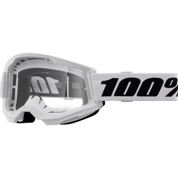 Ochelari MX-Enduro Copii 100 la suta Ochelari Moto MX/Enduro Copii Strata 2 White Clear Lens 50031-00013