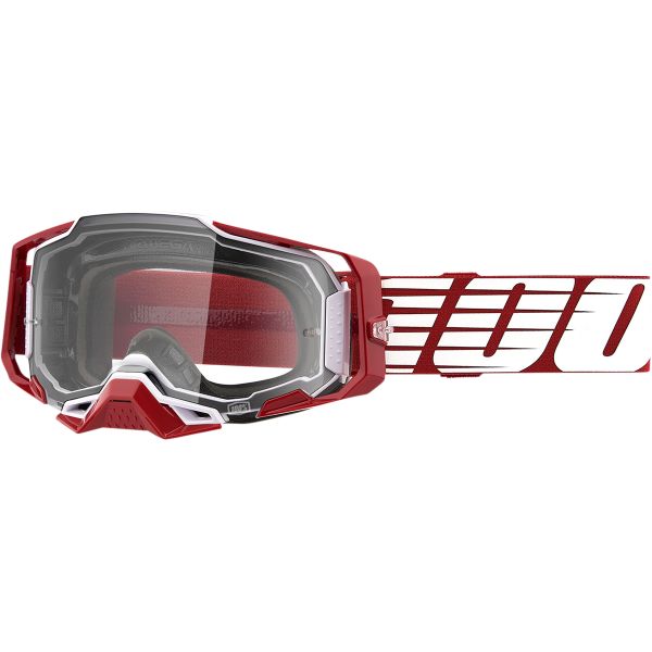 Goggles MX-Enduro 100 la suta Moto MX/Enduro Goggles Armega Deep Red Clear Lens 50004-00009