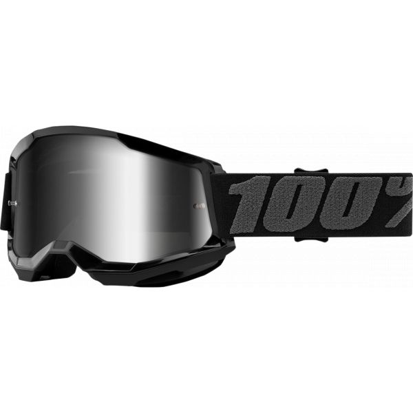  100 la suta Goggles MX Strata 2 Black Mirror Silver