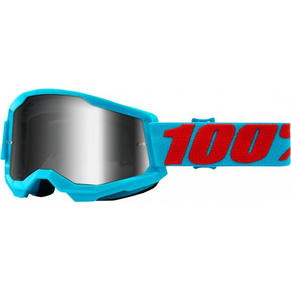  100 la suta Goggles MX  Strata 2 Summit Mirror Silver Lens