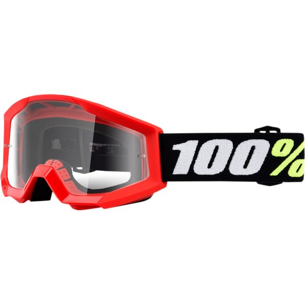 100 la suta Strata Mini Grom Red Clear Lens Youth Goggles