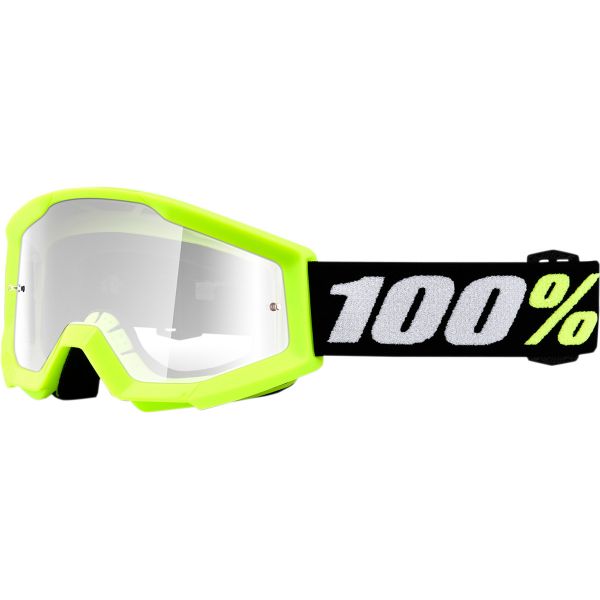  100 la suta Strata Mini Grom Yellow Clear Lens Youth Goggles