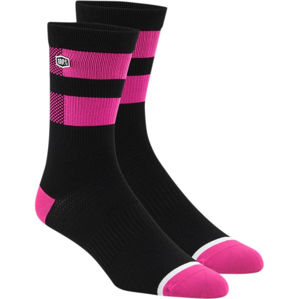 Sosete MX-Enduro 100 la suta Sosete Moto MX/Enduro Flow Black 24