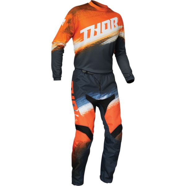 Combo MX Enduro Thor Combo Tricou + Pantaloni Sector Vapor Multicolor Portocaliu 2020