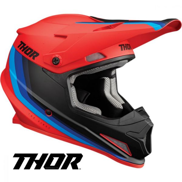 Helmets MX-Enduro Thor Moto MX Helmet Sector Runner Red/Blue MIPS