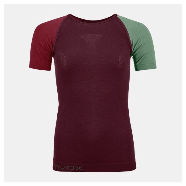 Underlayer Snow Ortovox Tricou Snowmobil Dama Base Layer 120 Comp Light Short Sleeve Dark Wine