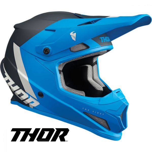 Helmets MX-Enduro Thor Moto MX Helmet Sector Chev Blue/Light Gray
