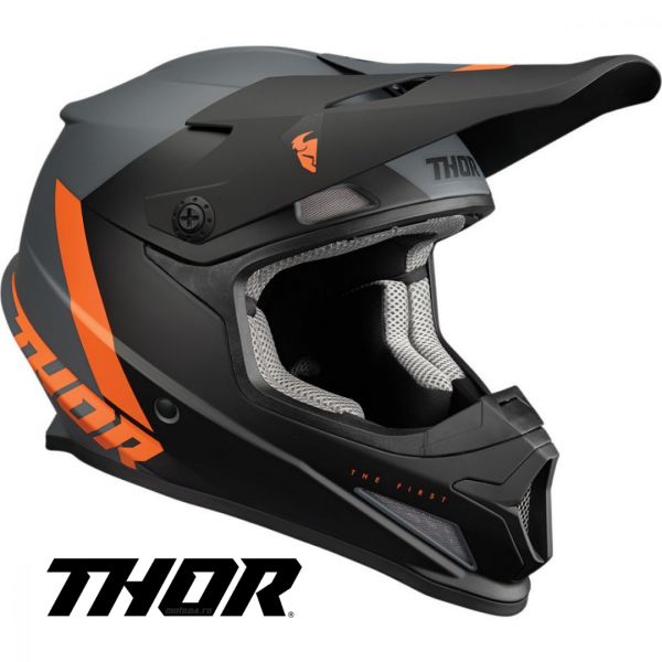 Helmets MX-Enduro Thor Moto MX Helmet Sector Chev Charcoal/Orange