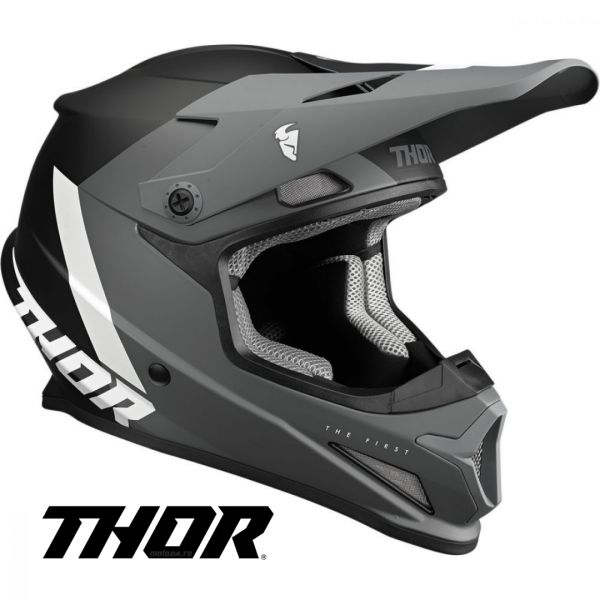 Helmets MX-Enduro Thor Moto MX Helmet Sector Chev Gray/Black