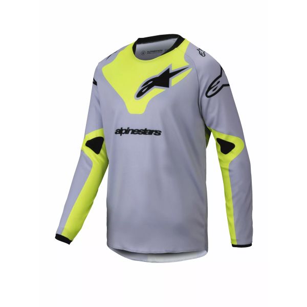 Tricouri MX-Enduro Copii Alpinestars Tricou Moto MX/Enduro Copii Racer Youth Veil Grey/Yellow 24