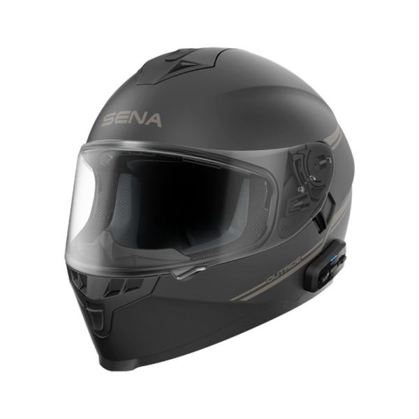 Full face helmets Sena Black Matt Outride Full-Face Helmet With Intercom Bluetooth Included