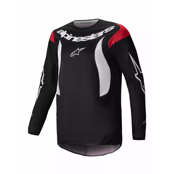 Tricouri MX-Enduro Alpinestars Tricou Moto MX/Enduro Fluid Haul Black/White/Red 24