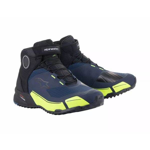Cizme Moto Scurte/Urban Alpinestars Ghete Moto CR-X Drystar Black/Blue/Yellow 24