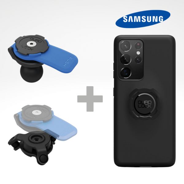  Quad Lock Kit Adaptor Mount+Vibration Dampener+Samsung Phone Case