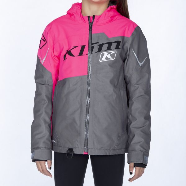  Klim Snowmobil Insulated Jacket Instinct Youth Knockout Pink-Castlerock Gray