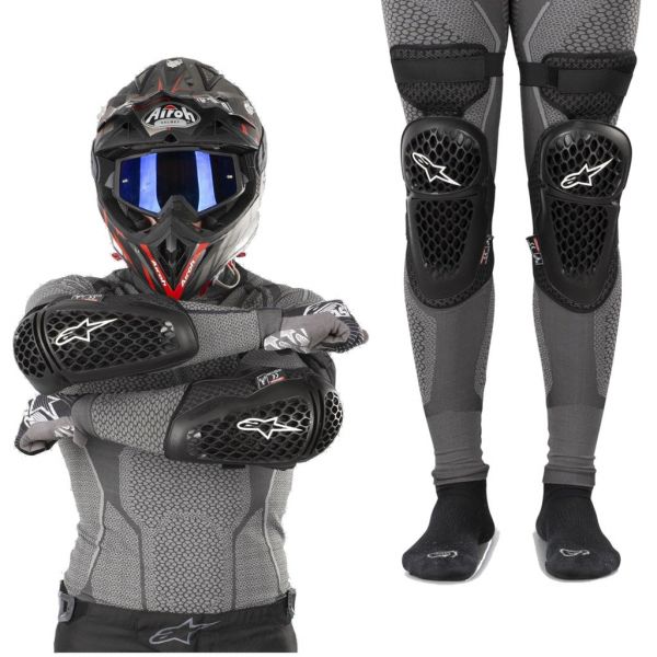  Alpinestars-oferta Set Genunchiere + Cotiere Bionic Plus Black