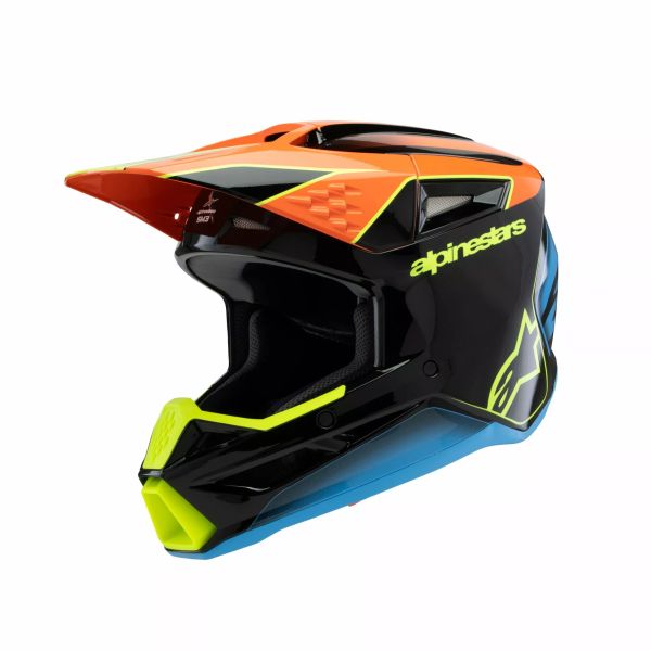 Casti MX-Enduro Copii Alpinestars Casca Moto MX/Enduro Copii Supertech M3 Youth Fray Black/Blue/Orange/Yellow 24
