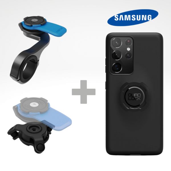  Quad Lock Kit Suport Telefon Moto pe Ghidon PRO + Amortizor Vibratii + Carcasa Telefon Samsung Clasic