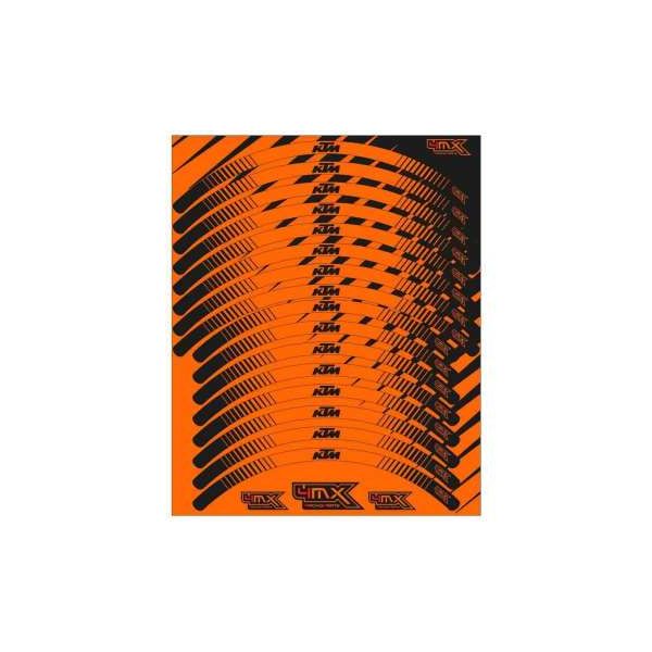  4MX Sticker Rear/Front Rim Neon Orange