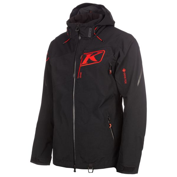 Jackets Klim Snow Jacket Non-Insulated Storm Black/Fiery Red 24