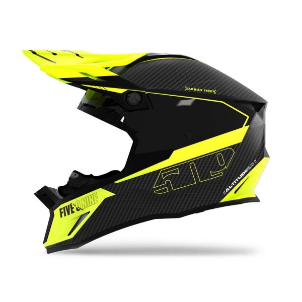 Helmets 509 Altitude 2.0 Carbon Fiber 3K Snowmobil Helmet ECE Hi Flow Acid Green