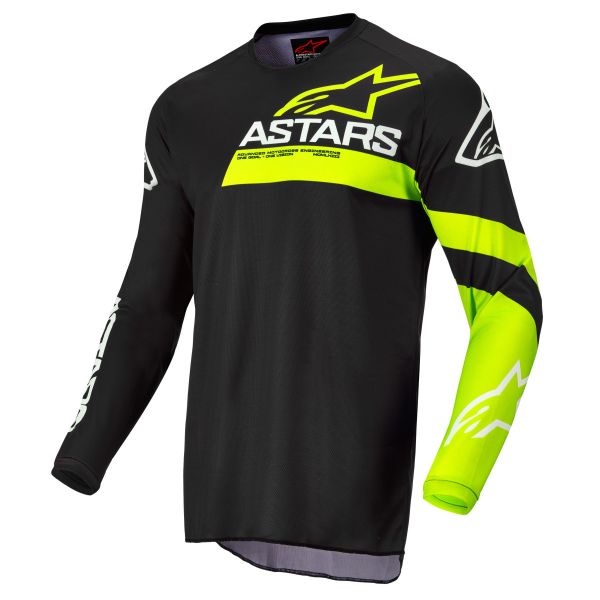 Tricouri MX-Enduro Alpinestars Tricou Enduro Fluid Chaser Black/Yellow