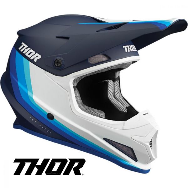  Thor Moto MX Helmet Sector Runner Navy/White MIPS